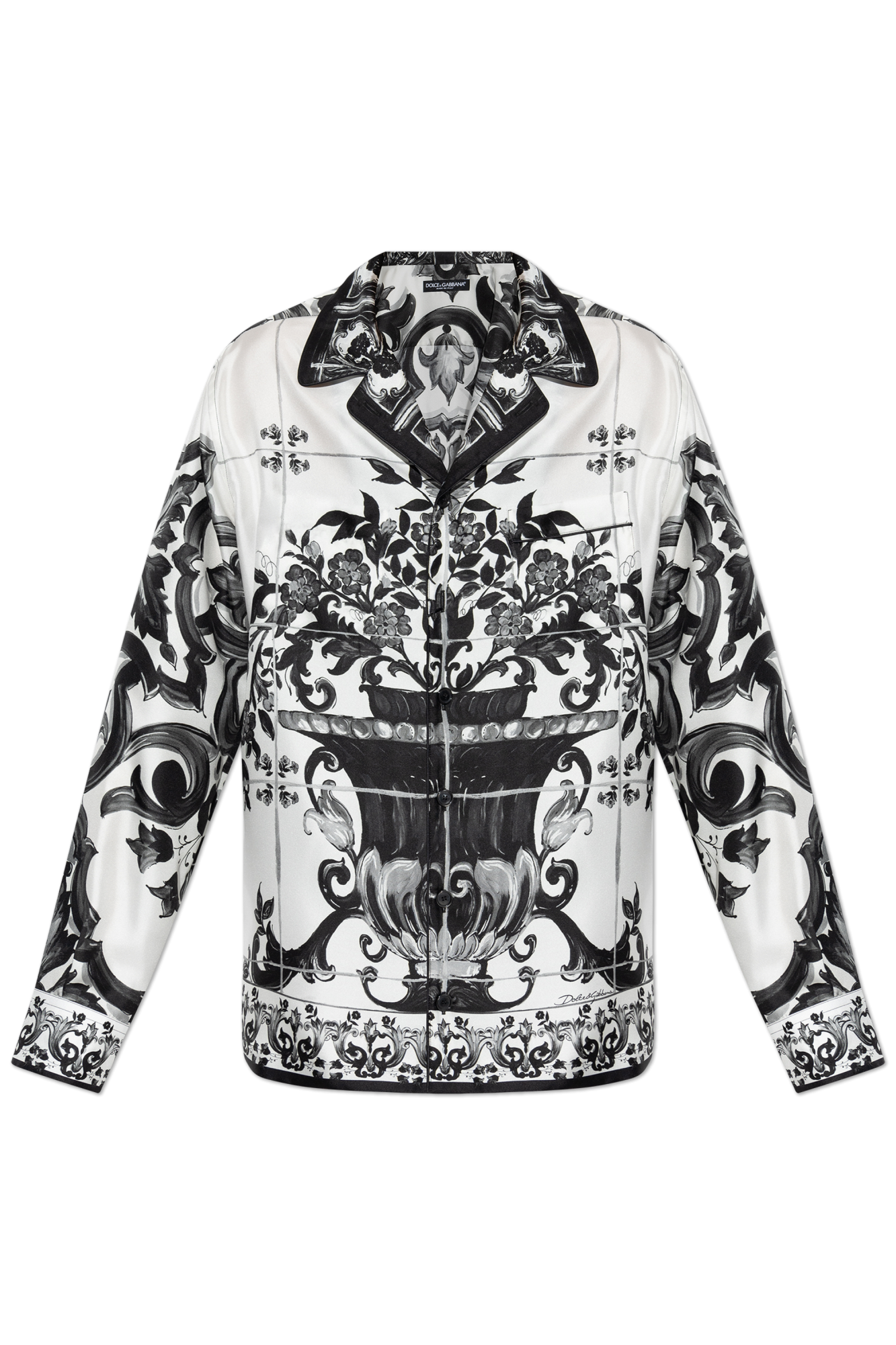 Dolce & Gabbana Silk shirt with floral motif | Men's | Vitkac